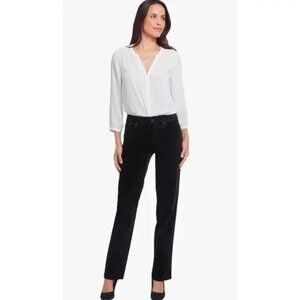 NYDJ NWT marilyn straight‎ black velvet jeans plus size 22W high rise waist